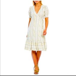 NWT Antonio Melani
Cleo Linen Floral Stripe Wrap
Midi Dress